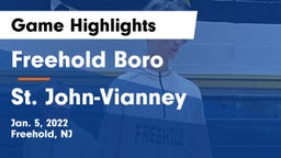 Freehold Boro  vs St. John-Vianney  Game Highlights - Jan. 5, 2022