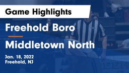 Freehold Boro  vs Middletown North  Game Highlights - Jan. 18, 2022