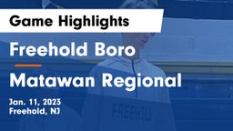 Freehold Boro  vs Matawan Regional  Game Highlights - Jan. 11, 2023