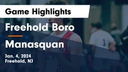 Freehold Boro  vs Manasquan  Game Highlights - Jan. 4, 2024