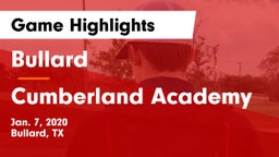 Bullard  vs Cumberland Academy Game Highlights - Jan. 7, 2020
