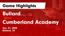 Bullard  vs Cumberland Academy Game Highlights - Jan. 31, 2020