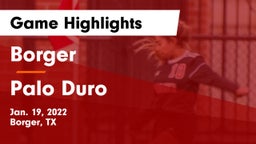 Borger  vs Palo Duro  Game Highlights - Jan. 19, 2022