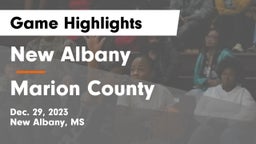 New Albany  vs Marion County  Game Highlights - Dec. 29, 2023
