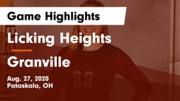 Licking Heights  vs Granville  Game Highlights - Aug. 27, 2020