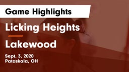 Licking Heights  vs Lakewood  Game Highlights - Sept. 3, 2020