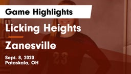 Licking Heights  vs Zanesville  Game Highlights - Sept. 8, 2020