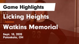 Licking Heights  vs Watkins Memorial  Game Highlights - Sept. 10, 2020