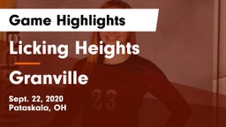 Licking Heights  vs Granville  Game Highlights - Sept. 22, 2020