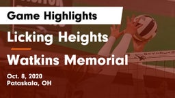 Licking Heights  vs Watkins Memorial  Game Highlights - Oct. 8, 2020