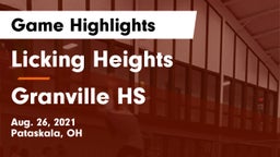 Licking Heights  vs Granville HS Game Highlights - Aug. 26, 2021