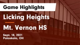 Licking Heights  vs Mt. Vernon HS Game Highlights - Sept. 18, 2021
