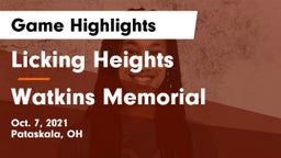 Licking Heights  vs Watkins Memorial  Game Highlights - Oct. 7, 2021