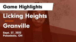 Licking Heights  vs Granville  Game Highlights - Sept. 27, 2022