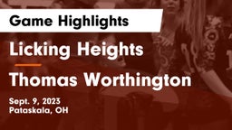 Licking Heights  vs Thomas Worthington  Game Highlights - Sept. 9, 2023