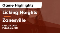 Licking Heights  vs Zanesville  Game Highlights - Sept. 28, 2023