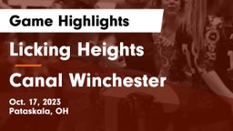 Licking Heights  vs Canal Winchester Game Highlights - Oct. 17, 2023