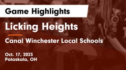 Licking Heights  vs Canal Winchester Local Schools Game Highlights - Oct. 17, 2023