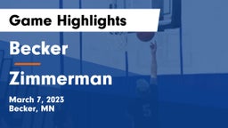 Becker  vs Zimmerman  Game Highlights - March 7, 2023