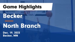 Becker  vs North Branch  Game Highlights - Dec. 19, 2023