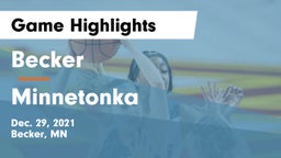 Becker  vs Minnetonka  Game Highlights - Dec. 29, 2021
