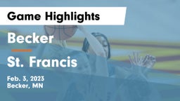 Becker  vs St. Francis  Game Highlights - Feb. 3, 2023