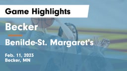 Becker  vs Benilde-St. Margaret's  Game Highlights - Feb. 11, 2023