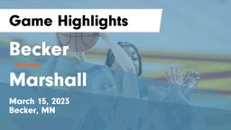Becker  vs Marshall  Game Highlights - March 15, 2023