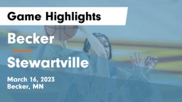 Becker  vs Stewartville  Game Highlights - March 16, 2023