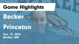 Becker  vs Princeton  Game Highlights - Jan. 12, 2024