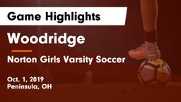 Woodridge  vs Norton  Girls Varsity Soccer Game Highlights - Oct. 1, 2019