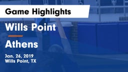 Wills Point  vs Athens  Game Highlights - Jan. 26, 2019