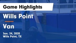 Wills Point  vs Van  Game Highlights - Jan. 24, 2020