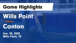 Wills Point  vs Canton  Game Highlights - Jan. 28, 2020