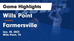Wills Point  vs Farmersville  Game Highlights - Jan. 20, 2023