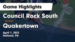 Council Rock South  vs Quakertown  Game Highlights - April 1, 2022