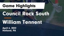 Council Rock South  vs William Tennent  Game Highlights - April 6, 2022