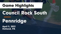 Council Rock South  vs Pennridge  Game Highlights - April 5, 2022