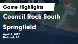 Council Rock South  vs Springfield  Game Highlights - April 6, 2022