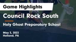 Council Rock South  vs Holy Ghost Preparatory School Game Highlights - May 3, 2022