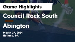 Council Rock South  vs Abington  Game Highlights - March 27, 2024
