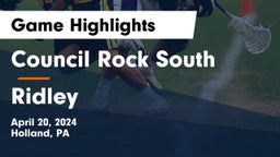 Council Rock South  vs Ridley  Game Highlights - April 20, 2024