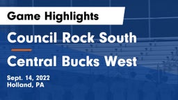 Council Rock South  vs Central Bucks West  Game Highlights - Sept. 14, 2022