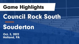 Council Rock South  vs Souderton  Game Highlights - Oct. 3, 2022