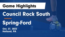 Council Rock South  vs Spring-Ford  Game Highlights - Oct. 27, 2022