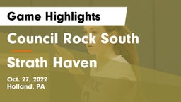 Council Rock South  vs Strath Haven  Game Highlights - Oct. 27, 2022