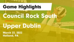 Council Rock South  vs Upper Dublin  Game Highlights - March 22, 2022