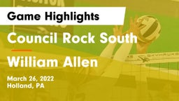 Council Rock South  vs William Allen  Game Highlights - March 26, 2022