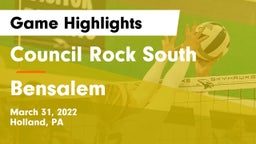 Council Rock South  vs Bensalem  Game Highlights - March 31, 2022