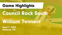 Council Rock South  vs William Tennent  Game Highlights - April 7, 2022